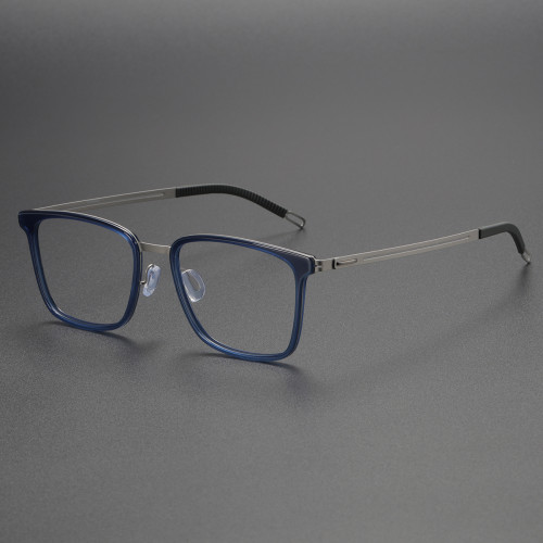 Blue Glasses Frames LE0173 - Titanium Rectangle Eyewear