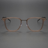 Brown Glasses LE0169 - Titanium Square Frame Eyewear