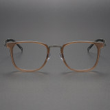 Brown Glasses LE0176 - Titanium Square Frames for Men & Women