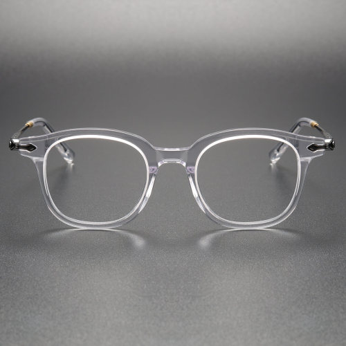 Transparent Eyeglass Frames LE0151: Clear & Black Square Design for High Prescription