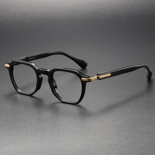 Black Glasses LE0155 - Premium Acetate Blue Light Spectacles for Vision Correction & Fashion