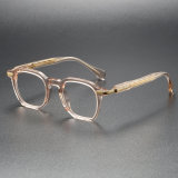 Clear Pink Glasses LE0155 - Chic Geometric Acetate Frames for All