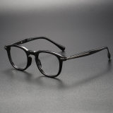 Black Glasses LE0067 - Elegant Round Acetate Frames for All Vision Needs
