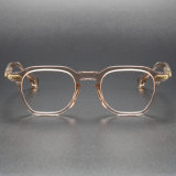 Clear Pink Glasses LE0155 - Chic Geometric Acetate Frames for All