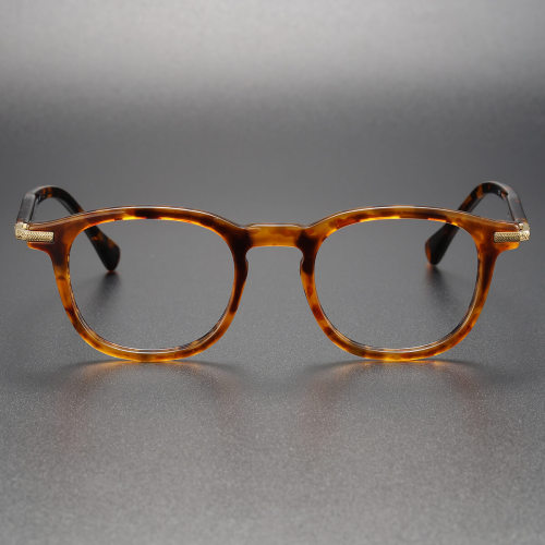 Tortoiseshell Glasses LE0067 - Classic Round Acetate Frames for All Prescriptions