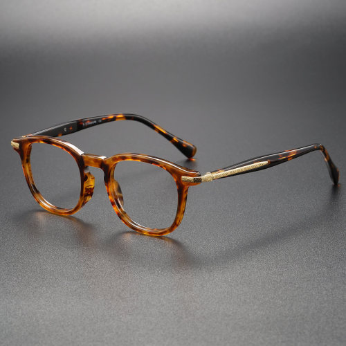 Tortoiseshell Glasses LE0067 - Classic Round Acetate Frames for All Prescriptions