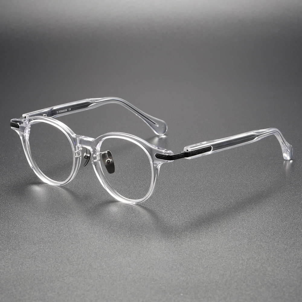 Clear Glasses LE0153 - Chic Round Acetate Frames display picture 2