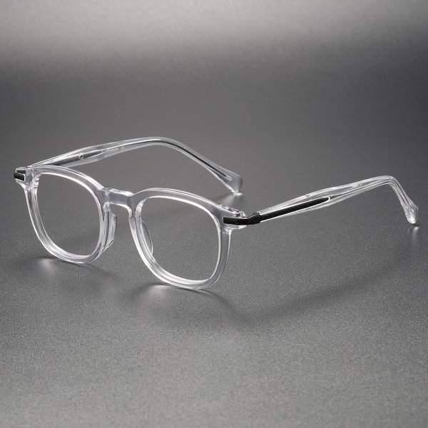 Transparent Frame Glasses LE0067 - Sleek Round Acetate Eyewear for Every Vision Need