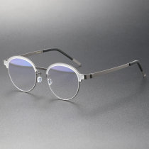 Low Cost Prescription Eyeglasses LE0257 - Affordable Titanium Frames in Clear & Gunmetal Low Cost Prescription Eyeglasses LE0257 - Affordable Titanium Frames in Clear & Gunmetal