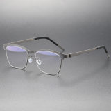 Custom Glasses LE0259 - Screwless Grey Browline Titanium Frames
