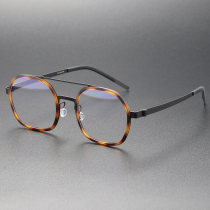 Titanium Eyeglasses LE0256 - Classic Tortoiseshell Round Frames