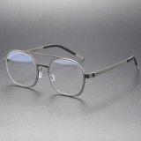 Non-Prescription Eyeglasses LE0256 - Sleek Titanium Aviator Frames