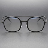 Trendy Glasses for Men LE0256 - Sleek Black Titanium Eyewear