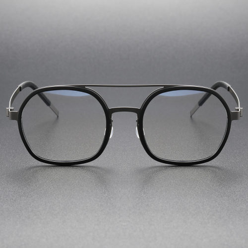 Trendy Glasses for Men LE0256 - Sleek Black Titanium Eyewear