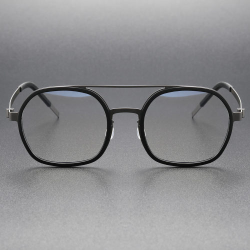 Trendy Glasses for Men LE0256 - Sleek Black Titanium Eyewear