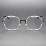 Aviator Glasses LE0256 - Ultra-Light Titanium Clear Frame Eyewear