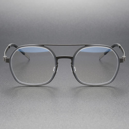 Non-Prescription Eyeglasses LE0256 - Sleek Titanium Aviator Frames