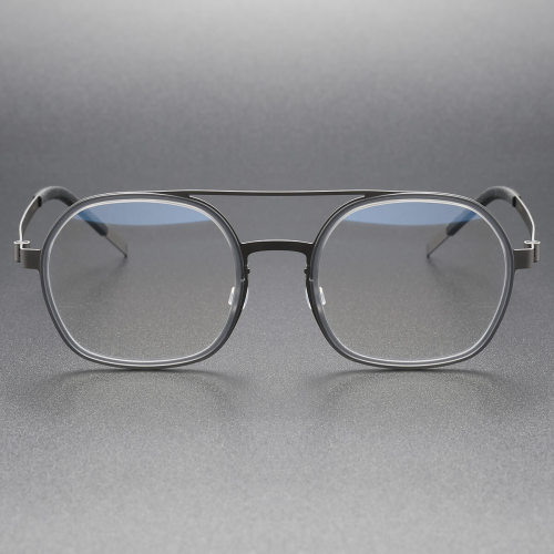 Non-Prescription Eyeglasses LE0256 - Sleek Titanium Aviator Frames