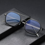 Trendy Glasses for Men LE0256 - Sleek Black Titanium Eyewear