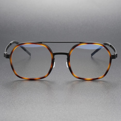Titanium Eyeglasses LE0256 - Classic Tortoiseshell Round Frames