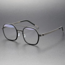 Trendy Glasses for Men LE0256 - Sleek Black Titanium Eyewear