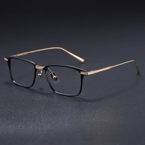 Glasses Black Frame LE0330 - Sleek Rectangle Design with Gold Arms