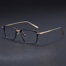 Glasses Black Frame LE0330 - Sleek Rectangle Design with Gold Arms Glasses Black Frame LE0330 - Sleek Rectangle Design with Gold Arms