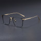 Black & Gold Glasses LE0329: Chic Titanium Square Frames for Modern Elegance