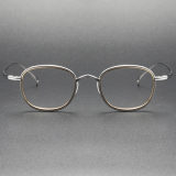 LE0370 Silver Oval Frame Glasses - Versatile Prescription Options