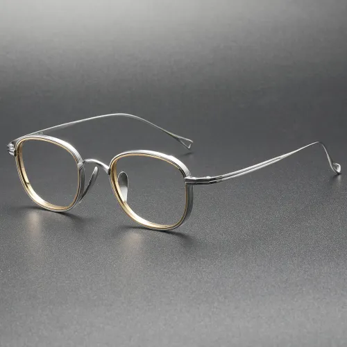LE0370 Silver Oval Frame Glasses - Versatile Prescription Options