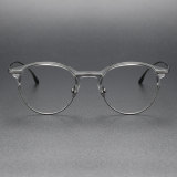 LE0389 Gunmetal Titanium Prescription Glasses - Customizable & Stylish