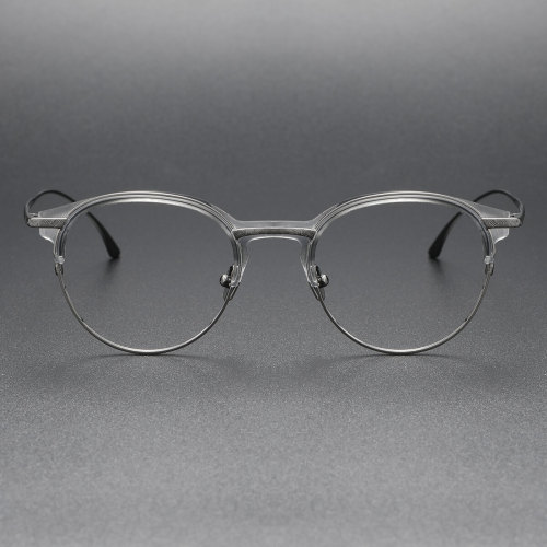 LE0389 Gunmetal Titanium Prescription Glasses - Customizable & Stylish