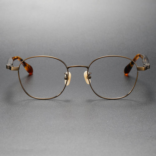 LE0388 Bronze Circle Frame Prescription Glasses - Unisex Design