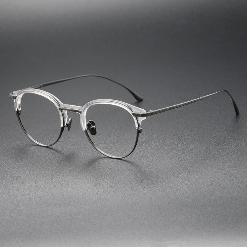 LE0389 Gunmetal Browline Eyeglasses - Prescription Precision & Style