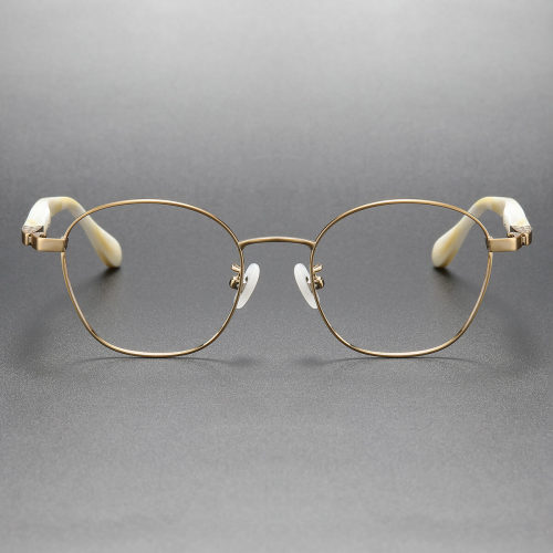 LE0388 Gold Rimmed Prescription Glasses - Unisex Elegance