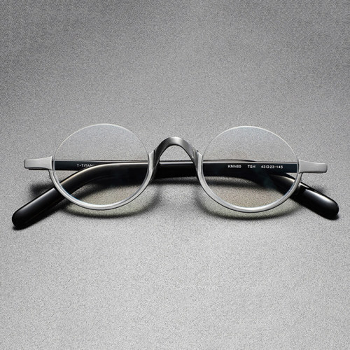 LE0386 Silver Half Rim Prescription Glasses - Stylish for Men & Women