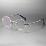 LE0381 Gold Frameless Glasses - Titanium Craftsmanship