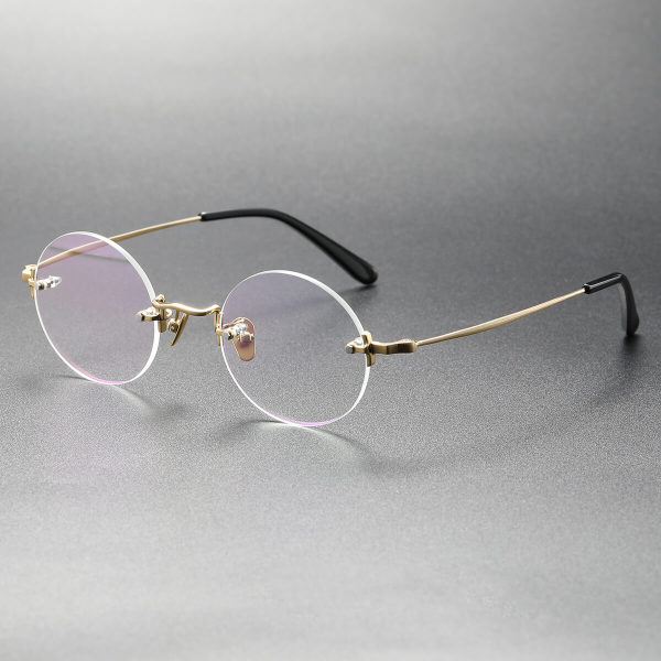 LE0381 Gold Frameless Glasses - Titanium Craftsmanship