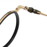 LE0390 Black and Gold Round Glasses: Opulence Meets Precision