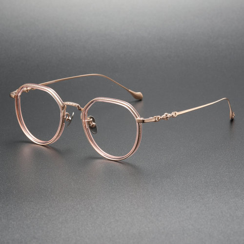 LE0391 Rose Gold Titanium Glasses: Elegance in Every Glance