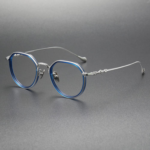 LE0391 Titanium Blue Glasses Frames - Prescription Options
