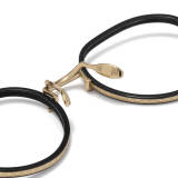 LE0390 Black and Gold Round Glasses: Opulence Meets Precision