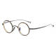 LE0373 Titanium Circle Glasses: Gold and Gray Elegance