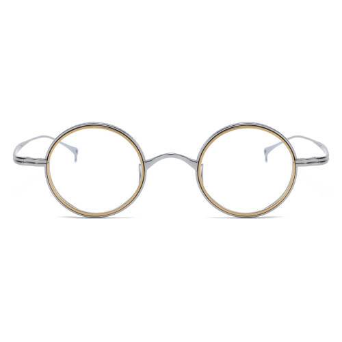 LE0373 Silver and Gold Round Glasses: A Harmonious Blend of Style