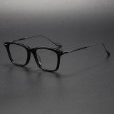 LE0395 Black Rectangle Glasses - Defining Precision and Style