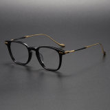 LE0396 Black and Gold Glasses for a Touch of Sophistication