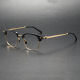 LE0394 Browline Brilliance: Black and Gold Glasses Unveiled