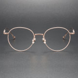 LE0398 Rose Charm: Elegant Pink Prescription Glasses with Gold Detailing