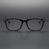 LE0395 Black Rectangle Glasses - Defining Precision and Style