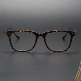 LE0395 Rectangular Glasses with Tortoise Acetate Rims